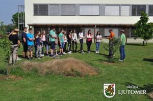 Sajenje jablan ob osnovni šoli in vrtcu v Stročji vasi 6